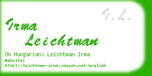 irma leichtman business card